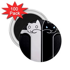 Texture Cats Black White 2 25  Magnets (100 Pack)  by Simbadda