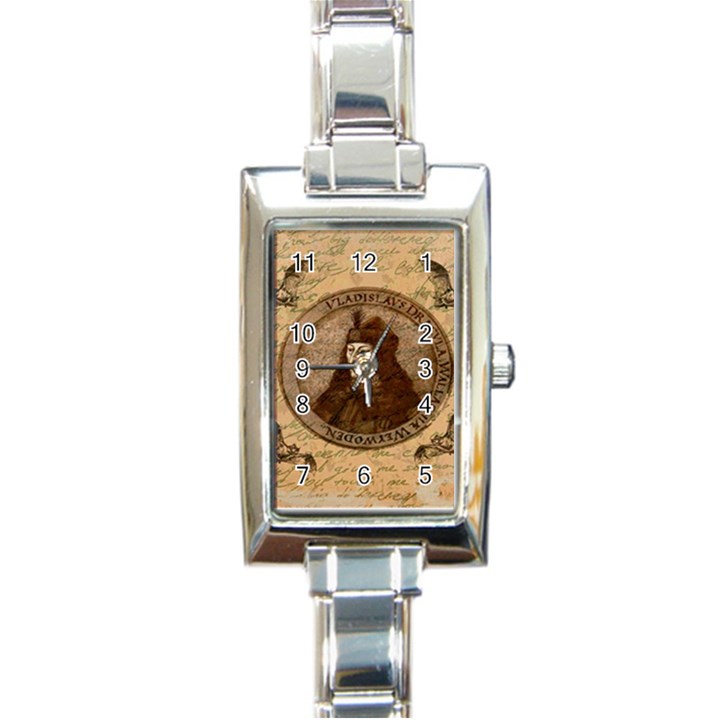 Count Vlad Dracula Rectangle Italian Charm Watch