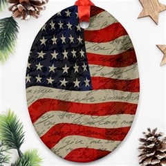 Vintage American Flag Ornament (oval) by Valentinaart