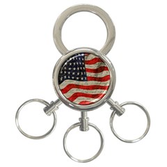 Vintage American Flag 3-ring Key Chains by Valentinaart