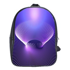 Abstract Fractal 3d Purple Artistic Pattern Line School Bags(large)  by Simbadda