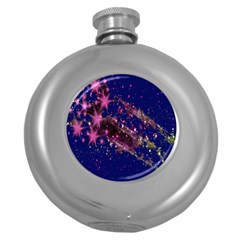 Stars Abstract Shine Spots Lines Round Hip Flask (5 Oz) by Simbadda