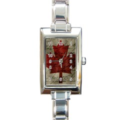 Canada Flag Rectangle Italian Charm Watch by Valentinaart