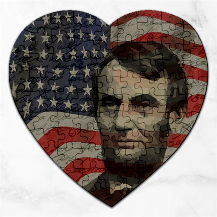 Lincoln day  Jigsaw Puzzle (Heart)