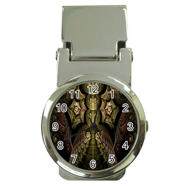 Fractal Abstract Patterns Gold Money Clip Watches