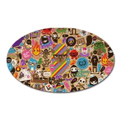 Background Images Colorful Bright Oval Magnet by Simbadda