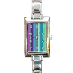 Color Stripes Rectangle Italian Charm Watch by Simbadda