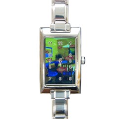 Natural Habitat Rectangle Italian Charm Watch by Valentinaart