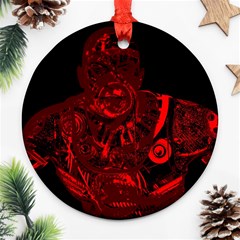 Warrior - Red Round Ornament (two Sides) by Valentinaart