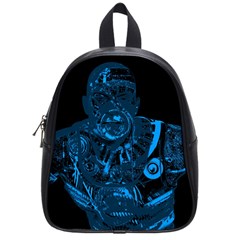 Warrior - Blue School Bags (small)  by Valentinaart