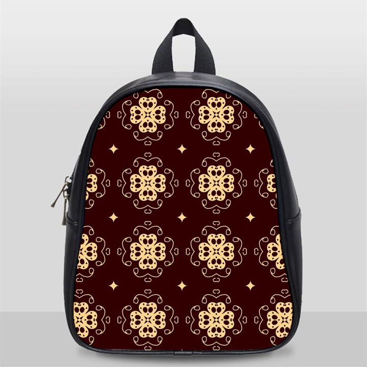 Seamless Ornament Symmetry Lines School Bags (Small) 