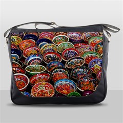 Art Background Bowl Ceramic Color Messenger Bags by Simbadda