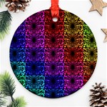 Rainbow Grid Form Abstract Round Ornament (Two Sides) Front