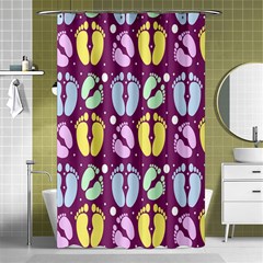 Baby Feet Patterned Backing Paper Pattern Shower Curtain 48  X 72  (small)  by Simbadda