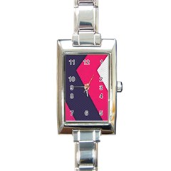 Pink Pattern Rectangle Italian Charm Watch by Simbadda