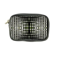 Interwoven Grid Pattern In Green Coin Purse by Simbadda