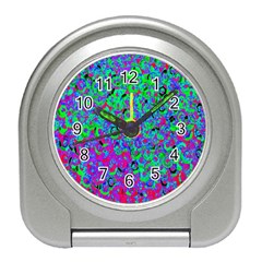 Green Purple Pink Background Travel Alarm Clocks by Simbadda