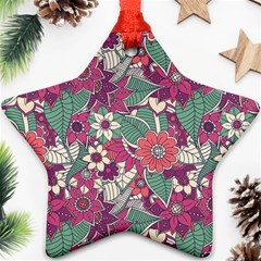 Seamless Floral Pattern Background Ornament (star) by TastefulDesigns