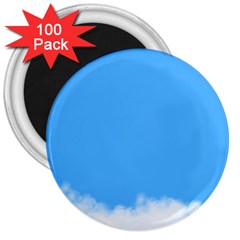 Blue Sky Clouds Day 3  Magnets (100 Pack) by Simbadda