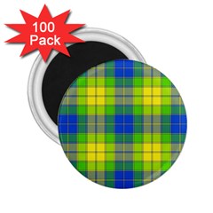 Spring Plaid Yellow 2 25  Magnets (100 Pack)  by Simbadda