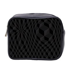 Pattern Dark Texture Background Mini Toiletries Bag 2-side by Simbadda