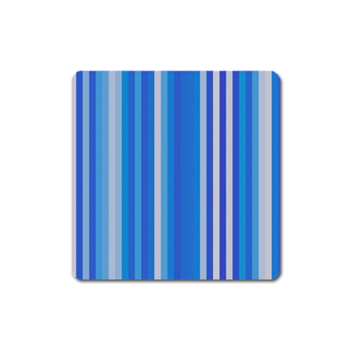 Color Stripes Blue White Pattern Square Magnet