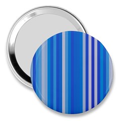 Color Stripes Blue White Pattern 3  Handbag Mirrors by Simbadda