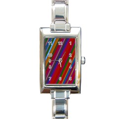 Color Stripes Pattern Rectangle Italian Charm Watch by Simbadda