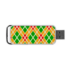 Colorful Color Pattern Diamonds Portable Usb Flash (two Sides) by Simbadda