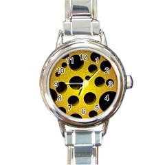 Background Design Random Balls Round Italian Charm Watch by Simbadda