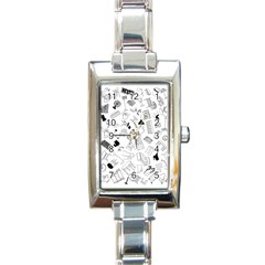 Furniture Black Decor Pattern Rectangle Italian Charm Watch by Simbadda