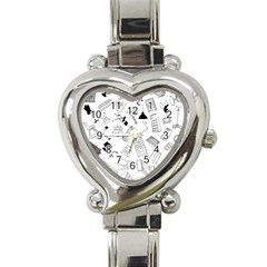 Furniture Black Decor Pattern Heart Italian Charm Watch by Simbadda