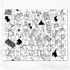 Furniture Black Decor Pattern Rectangular Jigsaw Puzzl by Simbadda