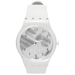 Design Grafis Pattern Round Plastic Sport Watch (m) by Simbadda