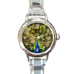 Peacock Bird Round Italian Charm Watch by Simbadda