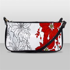 Poinsettia Flower Coloring Page Shoulder Clutch Bags by Simbadda