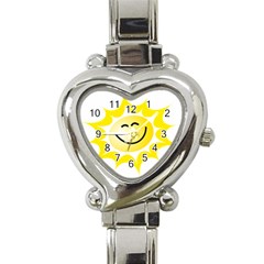 The Sun A Smile The Rays Yellow Heart Italian Charm Watch by Simbadda