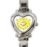 The Sun A Smile The Rays Yellow Heart Italian Charm Watch Front