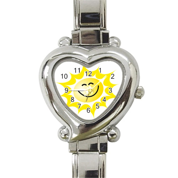 The Sun A Smile The Rays Yellow Heart Italian Charm Watch