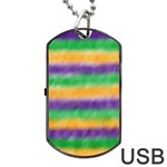 Mardi Gras Strip Tie Die Dog Tag USB Flash (One Side) Front