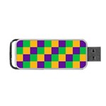 Mardi Gras Checkers Portable USB Flash (One Side) Front