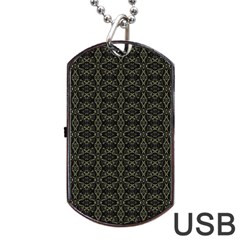 Dark Interlace Tribal  Dog Tag Usb Flash (one Side) by dflcprints