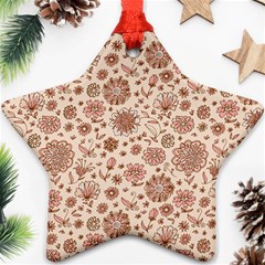 Retro Sketchy Floral Patterns Star Ornament (two Sides) by TastefulDesigns