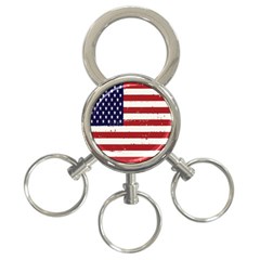 Flag United States United States Of America Stripes Red White 3-ring Key Chains by Simbadda