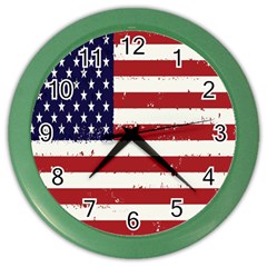 Flag United States United States Of America Stripes Red White Color Wall Clocks by Simbadda