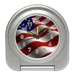 Flag United States Stars Stripes Symbol Travel Alarm Clocks by Simbadda