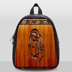 Pattern Shape Wood Background Texture School Bags (small)  by Simbadda