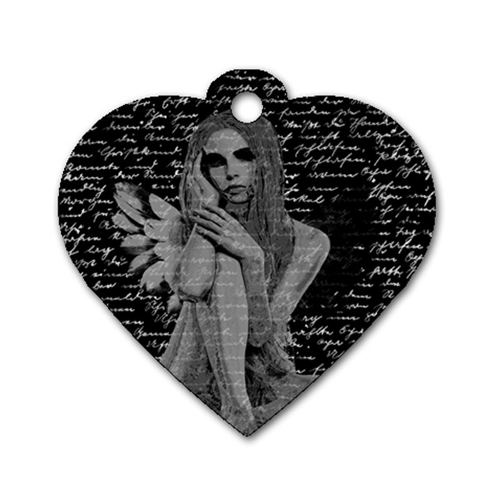 Angel Dog Tag Heart (One Side)