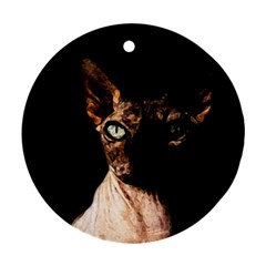 Sphynx Cat Round Ornament (two Sides) by Valentinaart