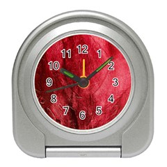 Red Background Texture Travel Alarm Clocks by Simbadda